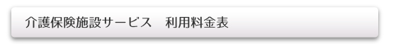 介護老人保健施設　利用料金表